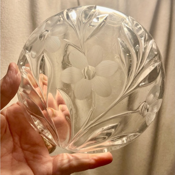 Vintage lead cut glass with flower pattern. American Brilliance. - Picture 6 of 6